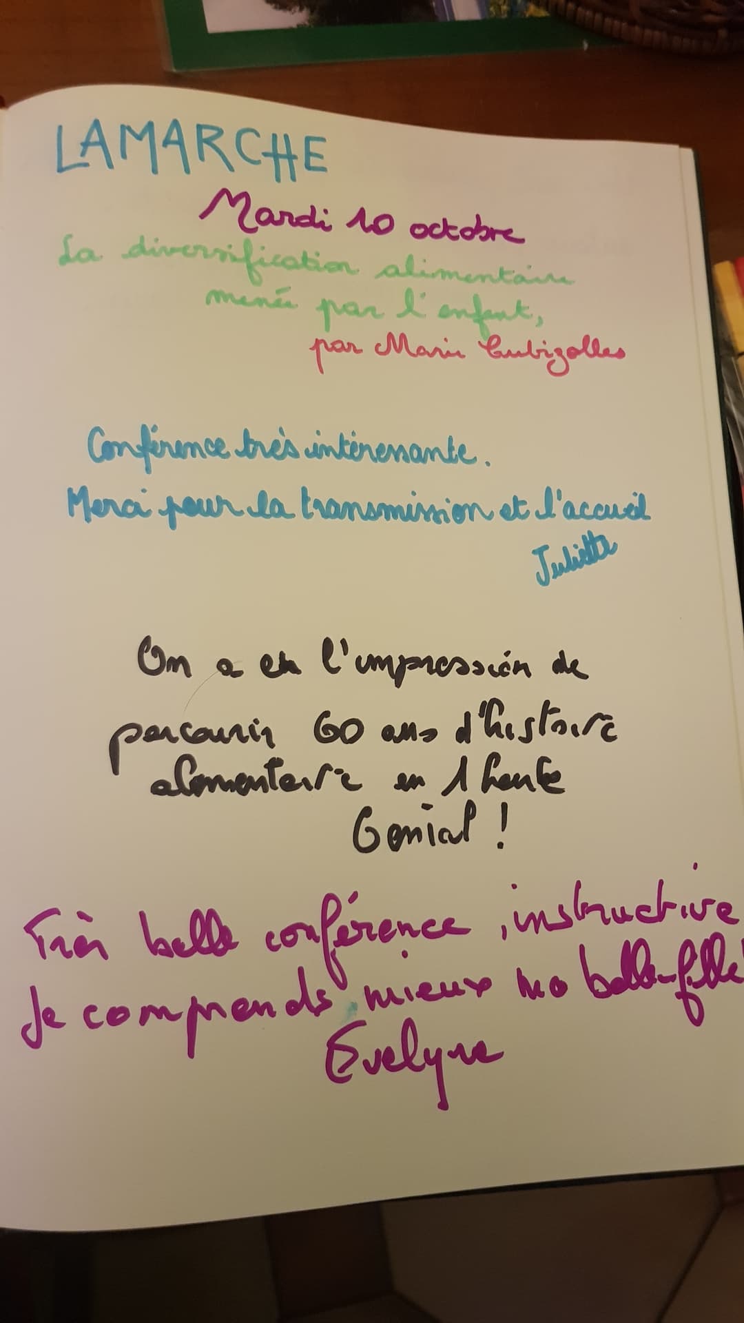 Retours d'avis sur une conférence sur la diversification alimentaire
