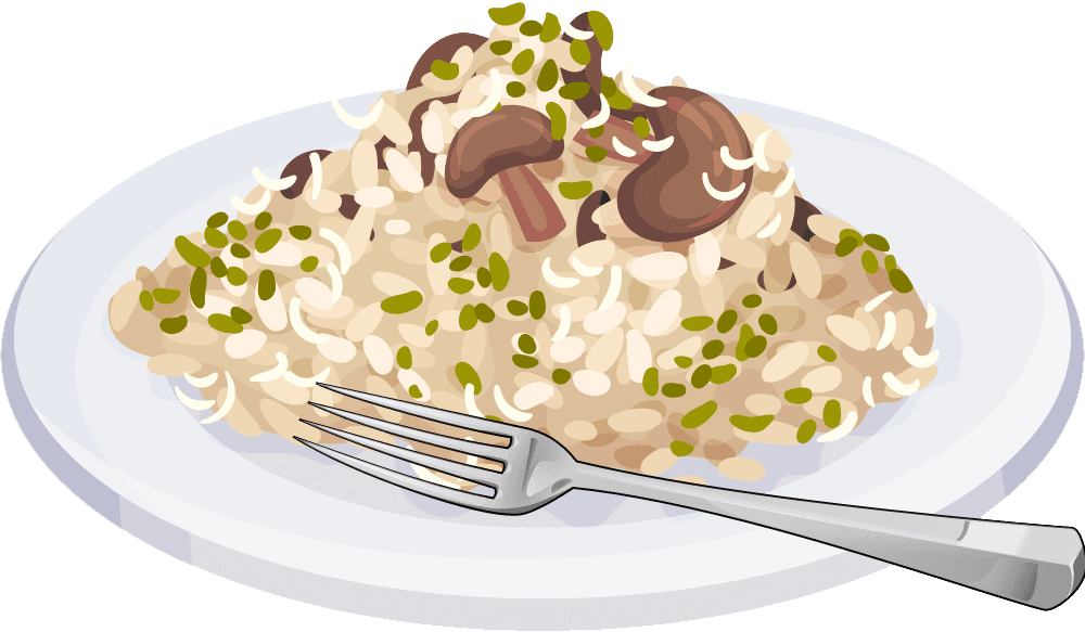 Risotto aux poireaux, champignons et ricotta